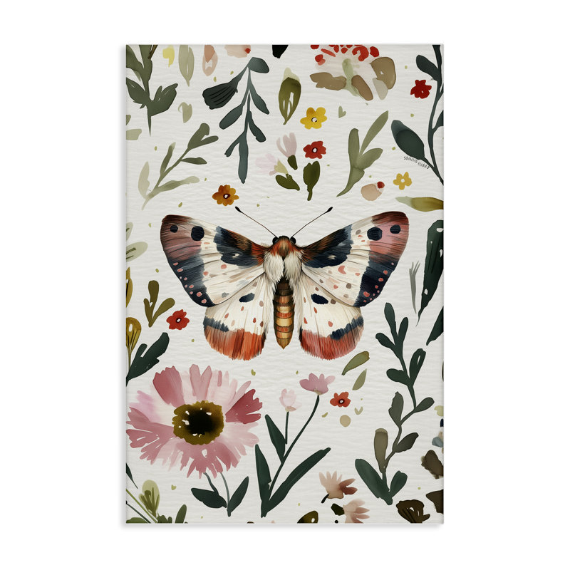 Moth & Organic Flowers, conception de The Dutch Lady, H 24 po x l 16 po