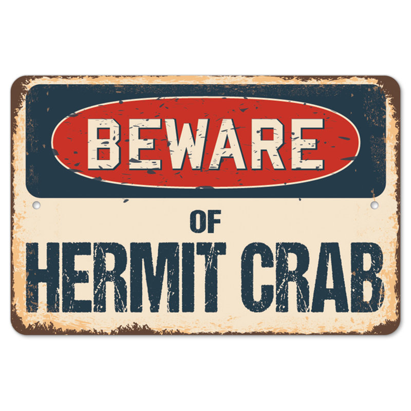 Adhésif décoratif crabe ermite_Méfiez-vous du crabe ermite rustique avec plaque décorative classique