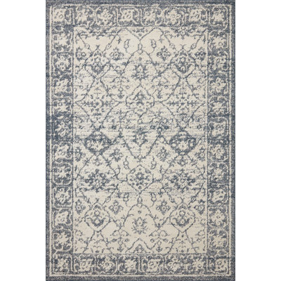 Magnolia Home by Joanna Gaines Gigi Ivory / Blue Area Rug