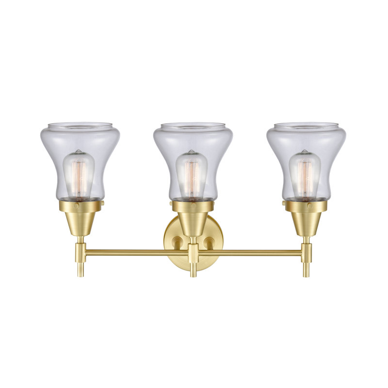 Éclairage pour meuble-lavabo à 3 lumières à intensité variable Gayle, Ampoule incandescente rétro de 60 watts, Laiton satiné