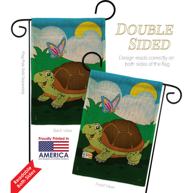 Drapeau de jardin 1 côté 6,5 po x 1 pi 1 po tortue sauvage