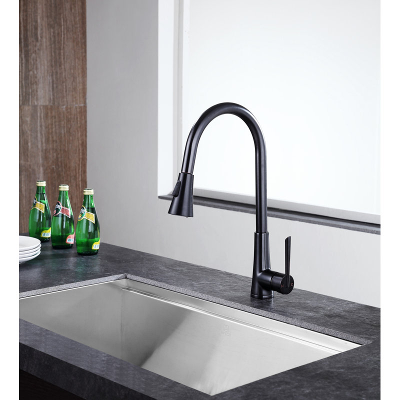 ANZZI Tulip Series Pull Out Kitchen Faucet, Oil Rubbed Bronze