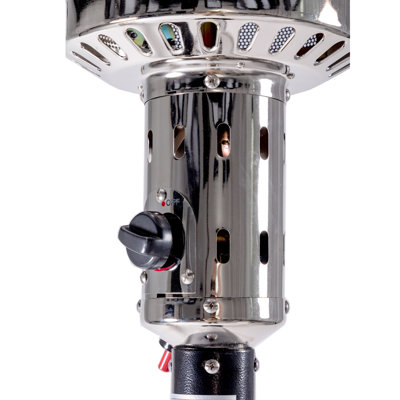Portable Outdoor Patio Heater 47,000 , 88 Inch Standing Gas Outside With Wheels, Stainless Steel Burner, For Party - Black Design Garden Appearance