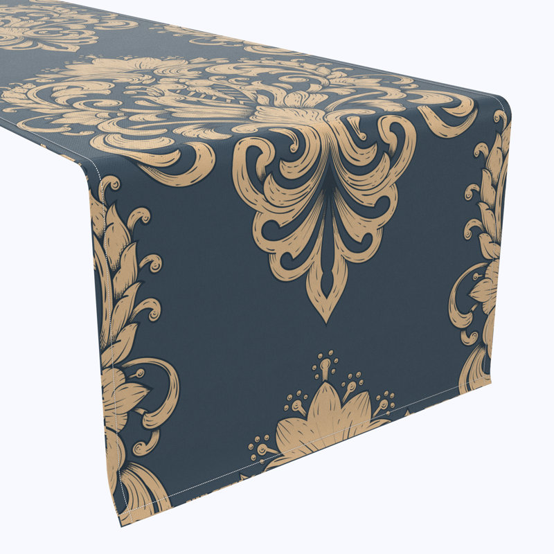 Floral 161 Cotton Table Runners, 90" x 16"