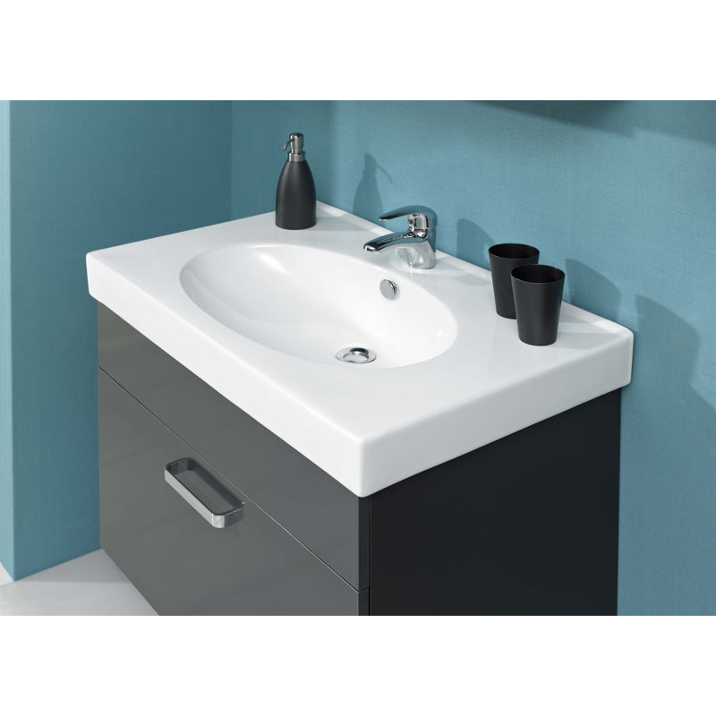 750mm Single Bathroom Vanity with Vessel Ceramic Basin, Anthracite