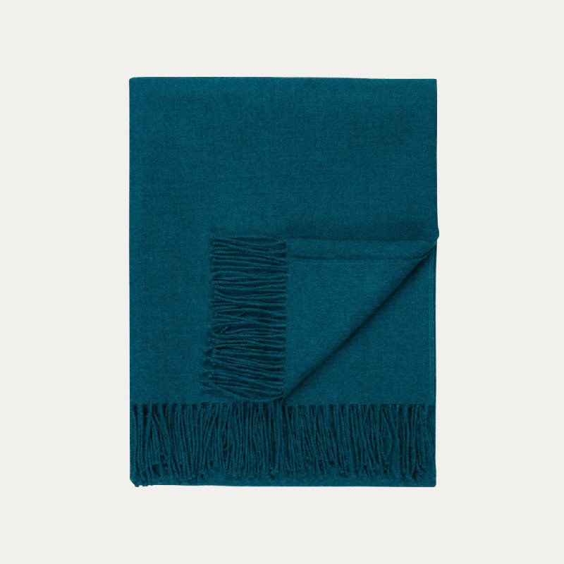 Madison Woven Baby Alpaca Throw Blanket, Peacock