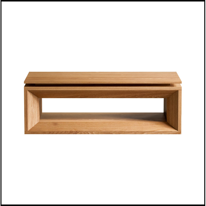 Plateau relevable avec rangement et hauteur réglable, Natural Wood