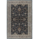 Wool Oriental Area Rug in Black/Camel