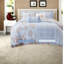 Ensemble de literie pour grand lit double, édredon en microfibre à motif floral bleu pour la maison