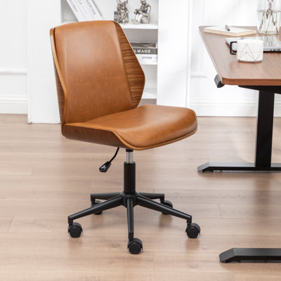Chaise de bureau rembourrée en similicuir Bryonie