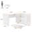 White L-Shaped Computer Desk With 3 Drawers, 55'' Modern Corner Home Office Executive Desk With Led Light