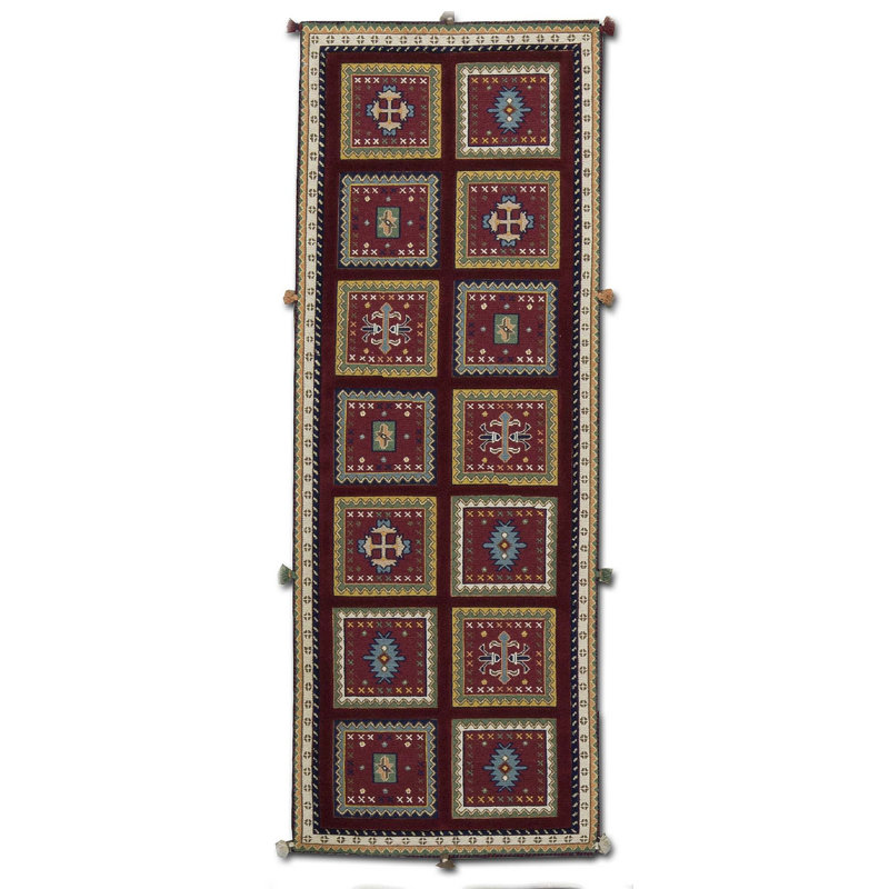 Hand-Knotted High-Quality Red Runner