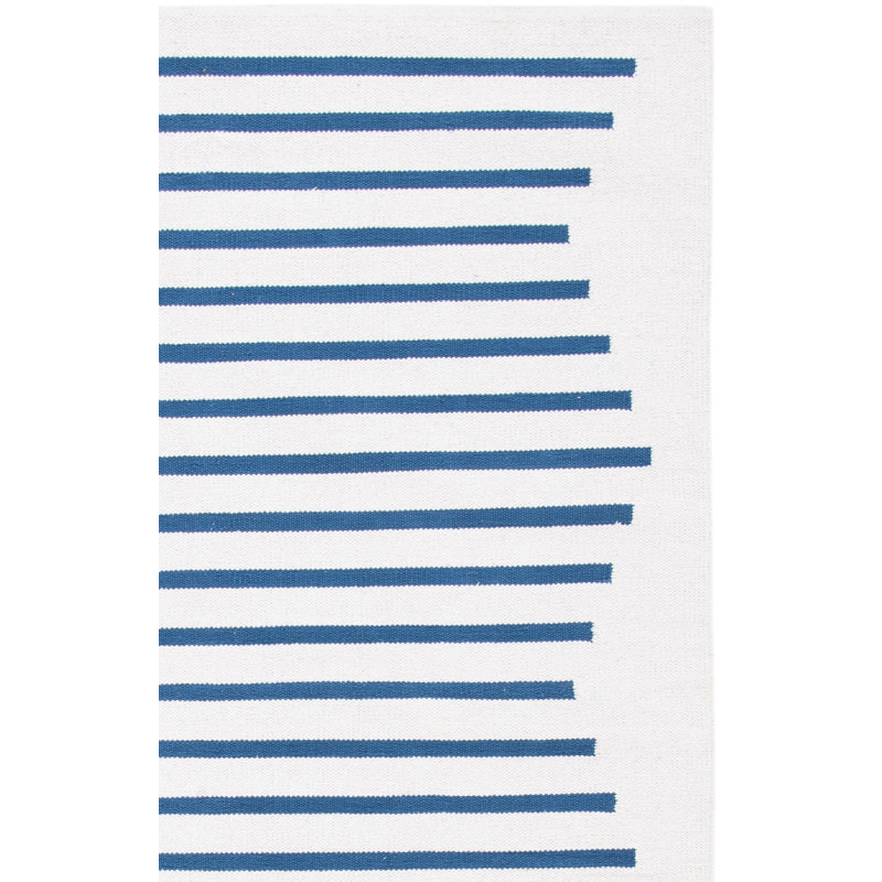 Estruch Hand Woven Cotton Striped Rug, Rectangle 4' x 6'