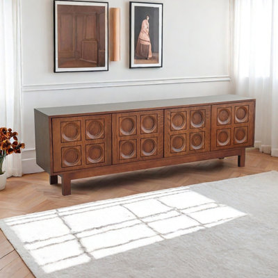 Solid Wood TV Stand with Storage