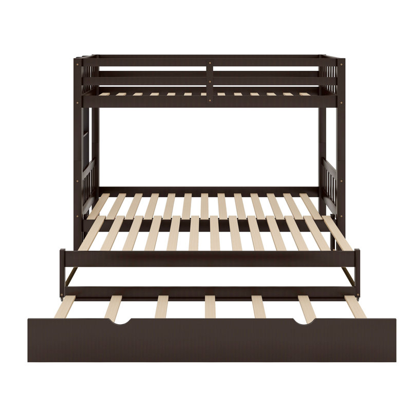 Twin Over Pull-Out Bunk Bed With Trundle, Espresso