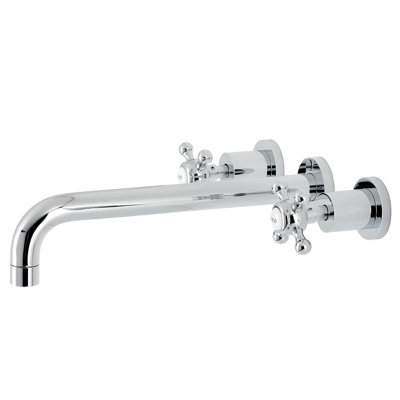 Kingston Brass Manhattan Two-Handle 3-Hole Wall Mount Roman Tub Faucet