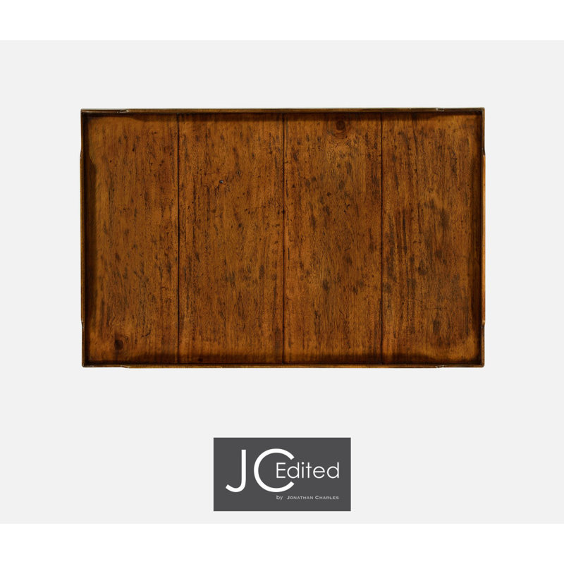 Casually Country Solid Wood End Table, Country Farmhouse Walnut