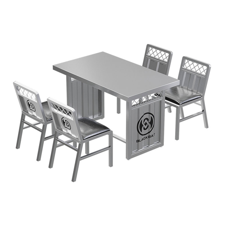 Ensemble de salle à manger rectangulaire l 27,6 po Kashlyn, H 29,6 po x L 47,3 po x l 27,6 po, Argent, Argent
