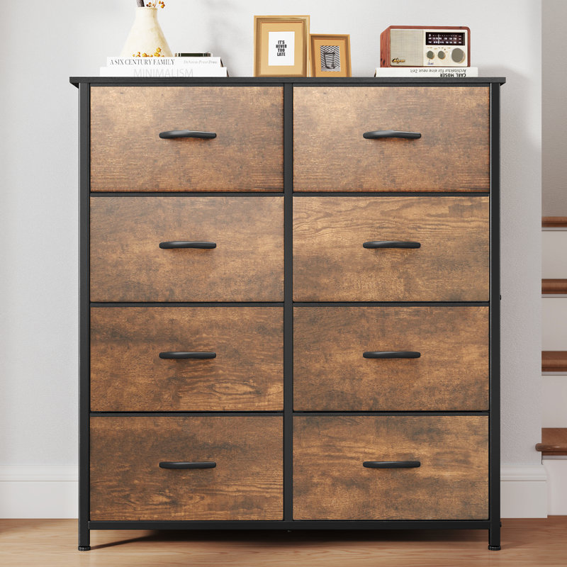Commode double 8 tiroirs 8 tiroirs, Gris