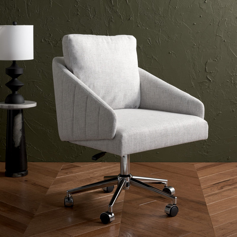 Hokku Designs Cathelijn Linen Task Chair, Light Gray