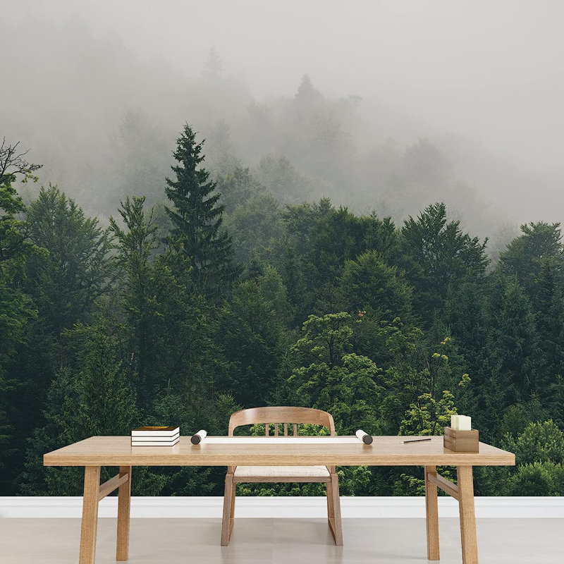 Forest Nature Landscape Peel & Stick Border, 66" L x 96" W