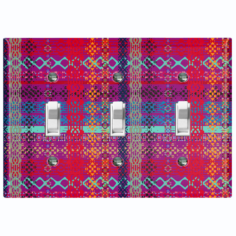 Patterned 3 - Gang Toggle Light Switch Standard Wall Plate