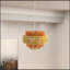 Luminaire suspendu - blanc et naturel / terre cuite
