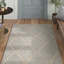 Tapis argent / ivoire en laine / viscose tissé à la main à motif géométrique Russo-739411964
