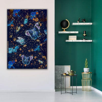  «Confetti With Butterflies 2» par Lori Arbel, art mural sur toile, 40 po x 60 po