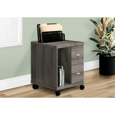 Classeur à roulettes pour bureau Workplace - Support de bureau stratifié taupe et métal