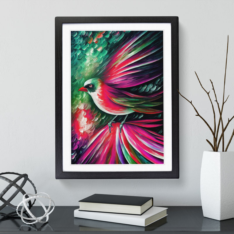 Bird Portrait No.2 - Print, White, Black Framed, 66cm H x 48cm W x 2cm D