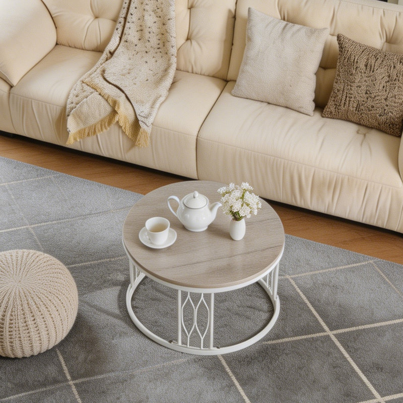 Table basse 27,5 pouces, White,Wood