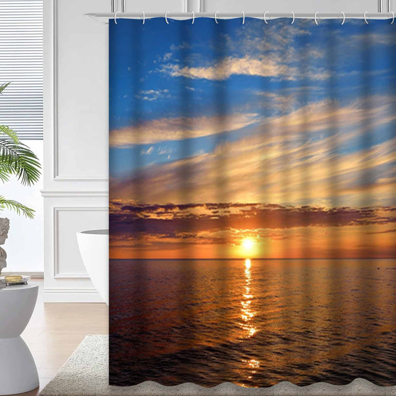 Ciel ouvert, coucher de soleil, eau, plage, bleu, nuage, jour, couleurs, chaleur, crépuscule, 12, crochets, L 72 po x l 72 po