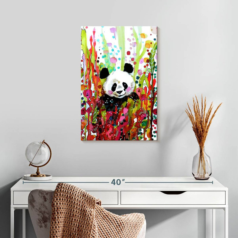 Brampt Floral Panda, 24" H x 16" W