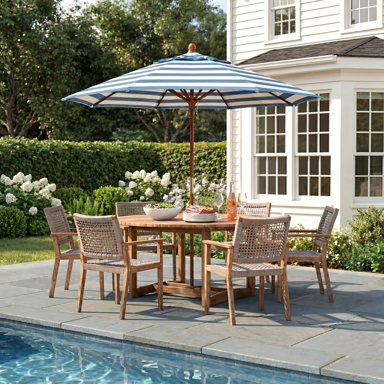 Fleur 63" Eucalyptus Patio Dining Set