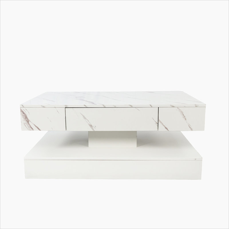 High Gloss LED Coffee Table, White