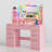 Makeup Vanity With Color Lighting Mirror And Human Sensor Module, Vanity Desk With Outlets, Storage Drawers And Cabinet-1554754582