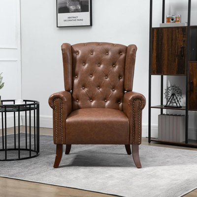 Dreggors Faux Leather Wingback Chair