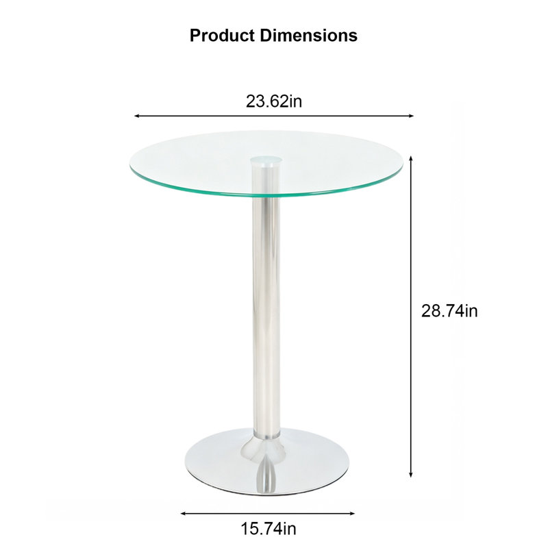 Tables de bout Modern, table d'appoint en verre trempé de 23,62 po pour la maison, Argent * transparent