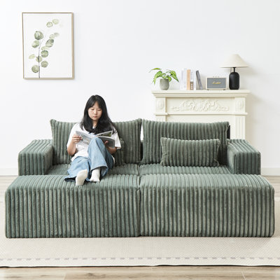 Méridienne surdimensionnée de 87 po Boneless, sans assemblage requis, causeuse Cloud Plush