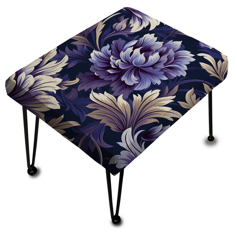 Mauve orné de pivoines damassées - opulence rectangulaire florale