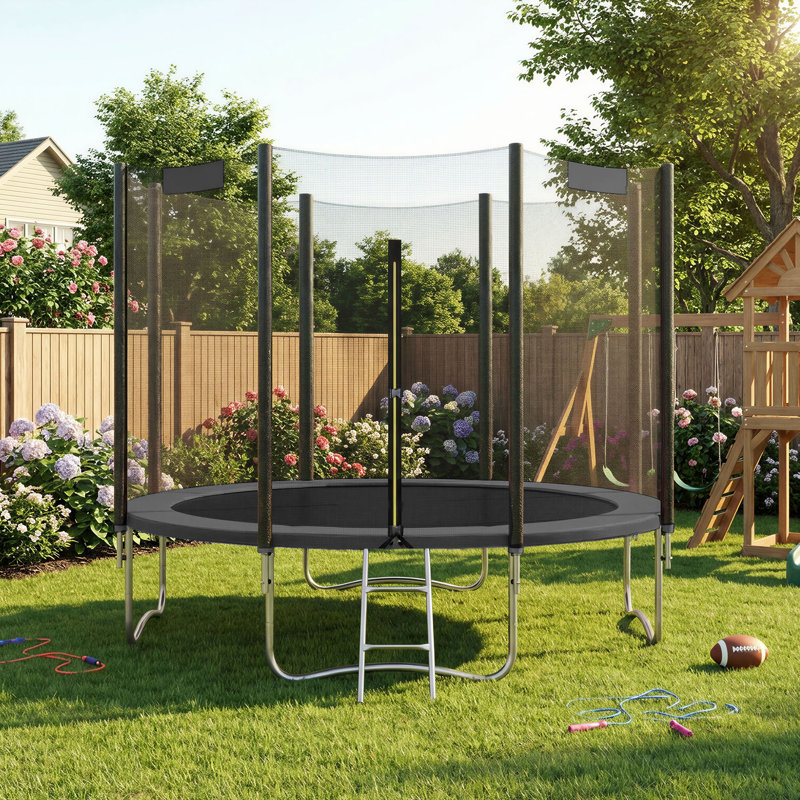 305x305x256cm LEDREM ft Round Backyard Trampoline