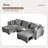 108.7" Modular Sectional Cloud Sofa Set, Extra Large U Shaped Couch with Storage & Cathole Ottoman-94191000