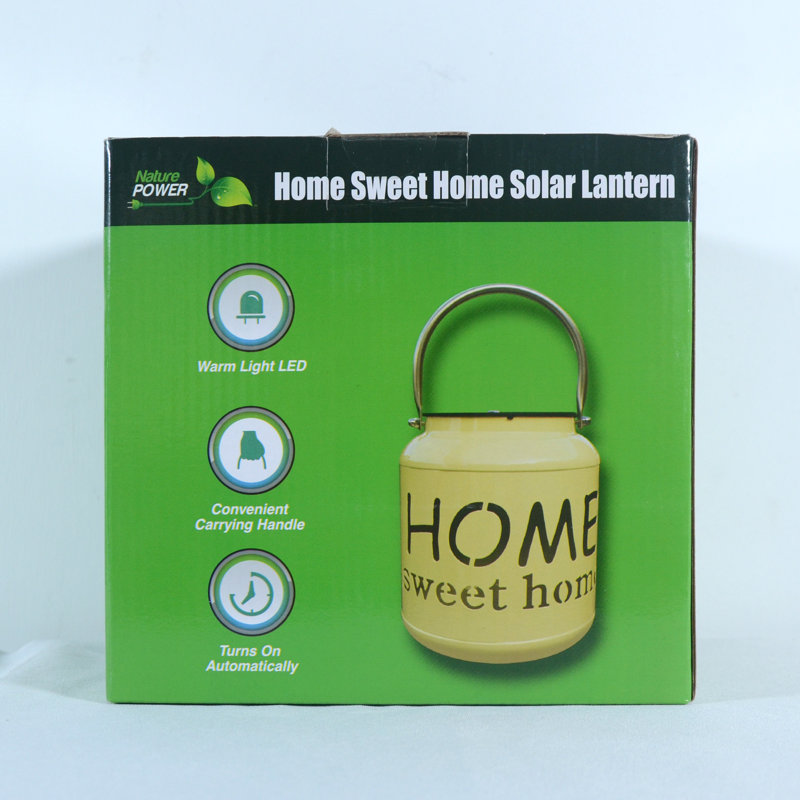 8'' Off-White Aluminum Solar Powered Outdoor Lantern