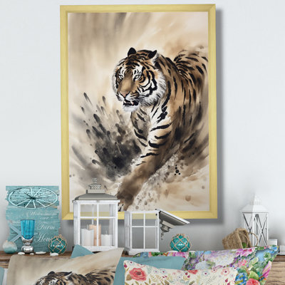 Tigre beige dans la nature II - impression