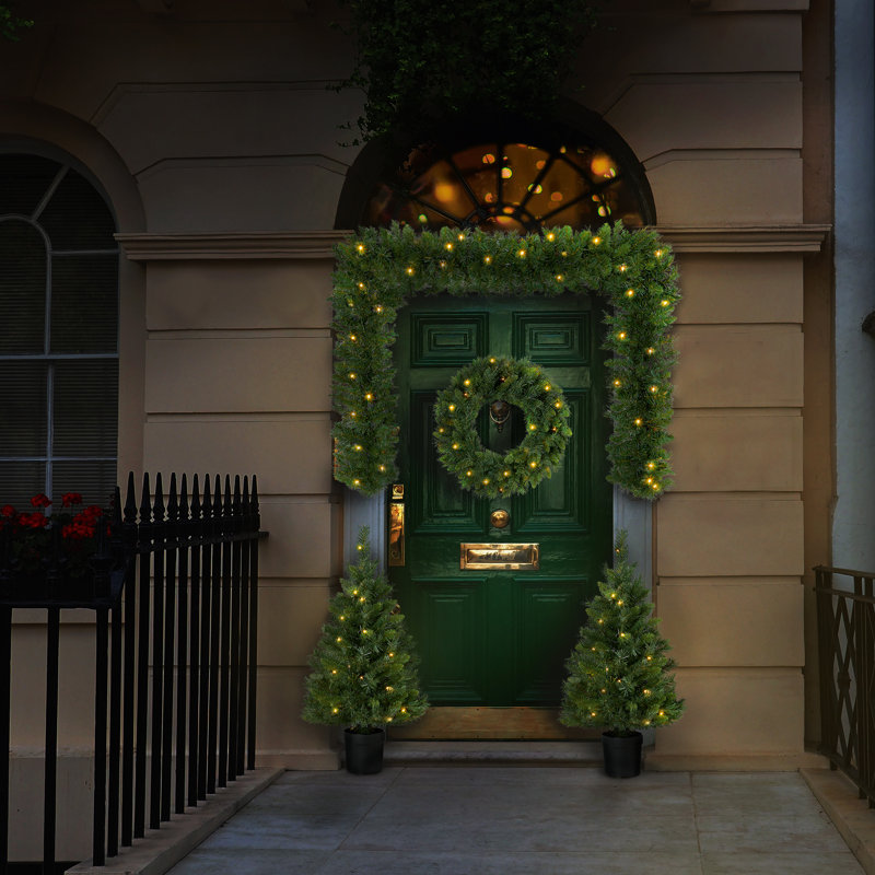 4 Piece Pre-lit Christmas Door Set