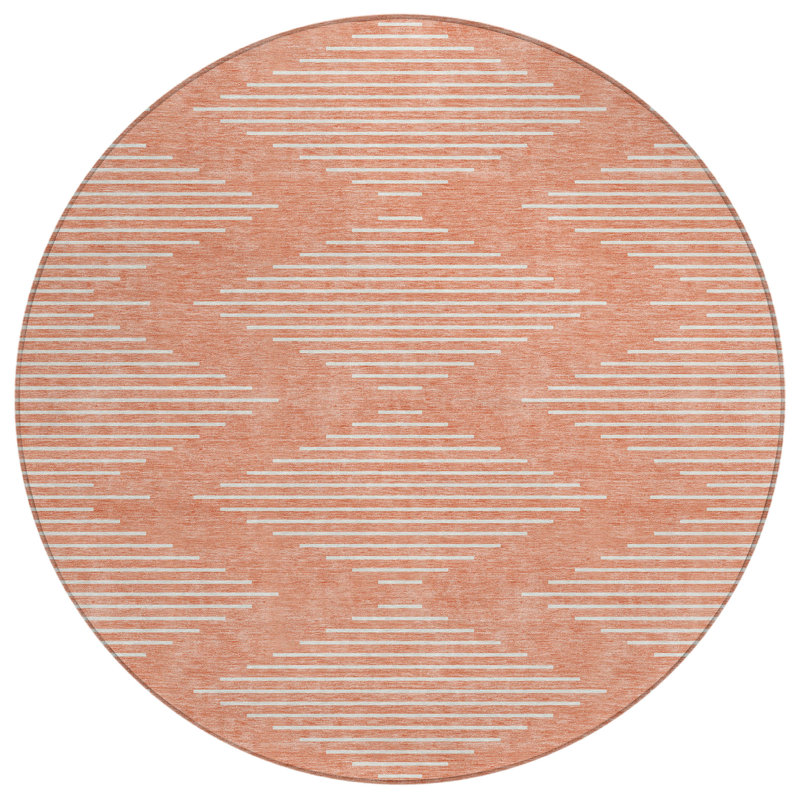 Tapis intérieur / extérieur lavable en saumon Velina , 8 pi x 8 pi