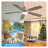 52 Inch Modern Nickel Ceiling Fan with LED Light and Remote Control - 6 Speed Reversible DC Motor, Low Profile Design