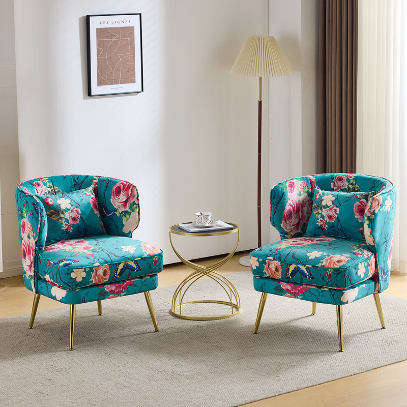 Fauteuil d'appoint en tonneau 2 pièces avec coussin lombaire