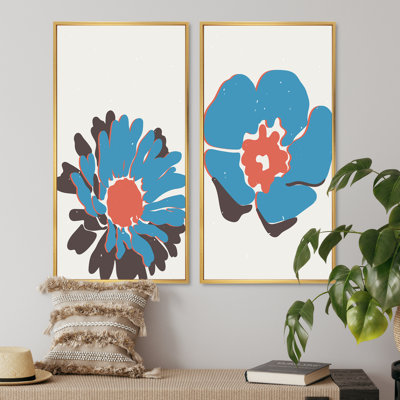 «Vintage Flower Typographie I», ensemble de 2 impressions